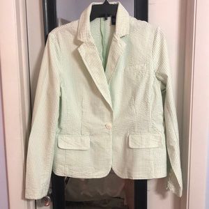Green Seersucker jacket by relativity size large